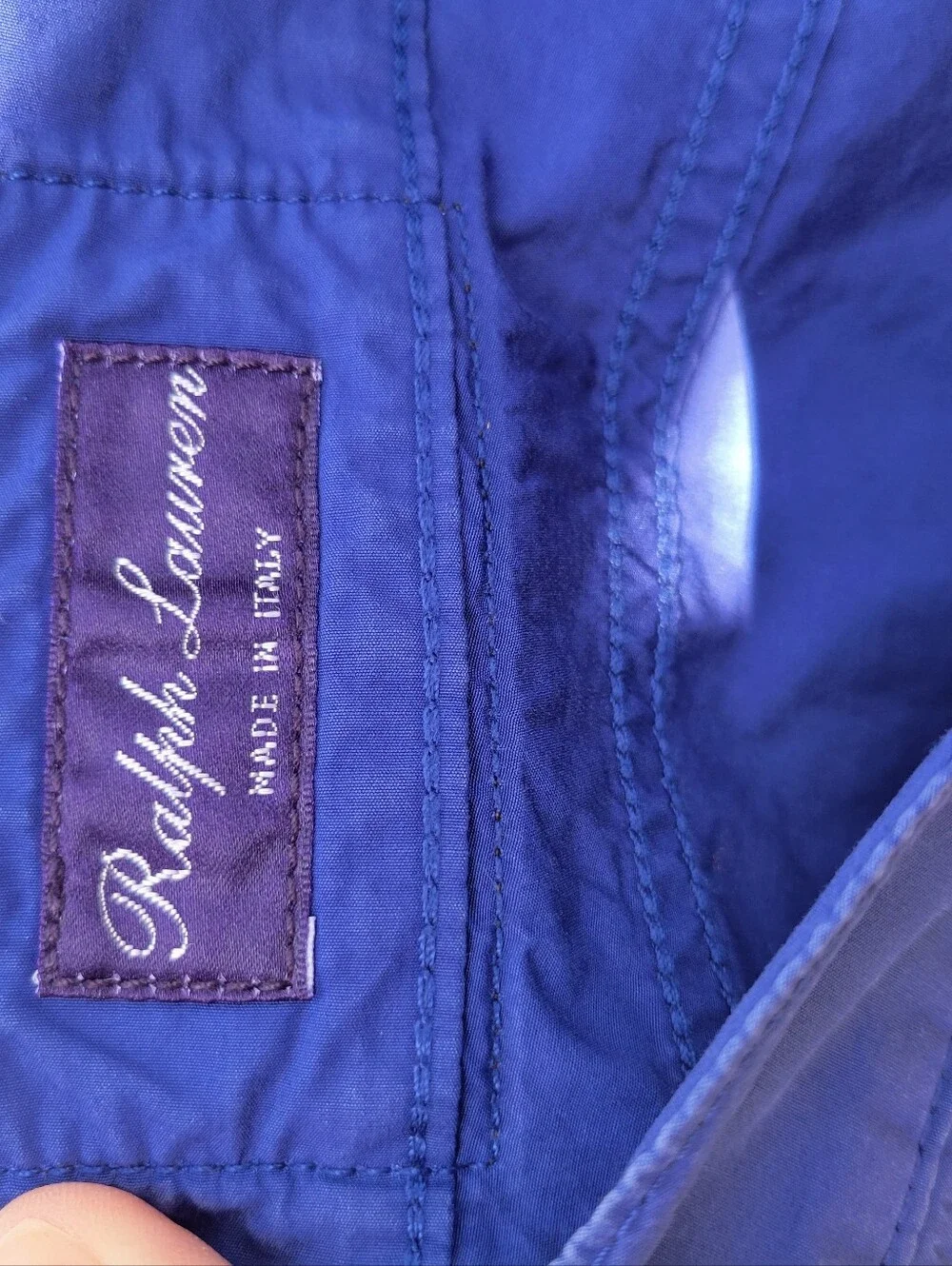 Ralph Lauren Purple Label 100% Cotton Made In Italy Blue Cropped Pants Women's L